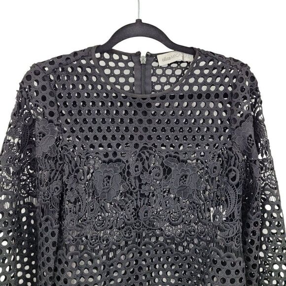 Womens Alice McCall Dress Like I Would Lace Statement Sleeve Mini Goth Blk Sz 2 - Picture 8 of 17